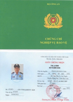 CHỨNG CHỈ NGHIỆP VỤ BẢO VỆ